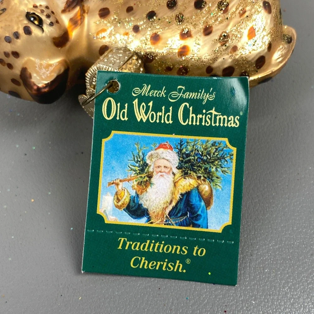 Old World Christmas Glass Ornaments Bobcat & Snowman Best Buddies/Couple 2006